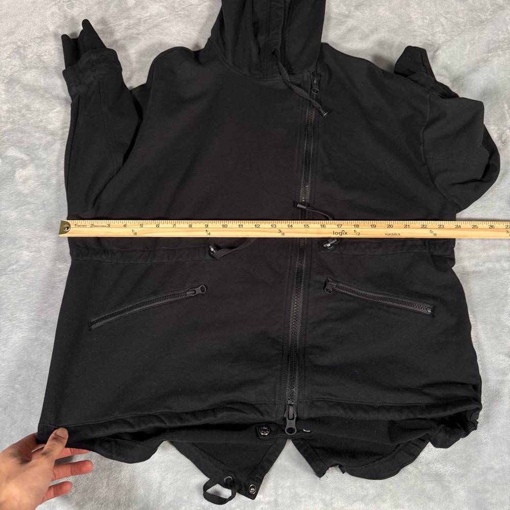 Blanc Noir Yolo Anorak Coat Jacket Womens S Oversized Long Fit Stretch Black - Picture 9 of 11